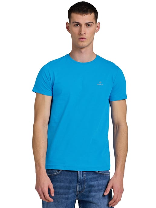 Gant | Herren T-Shirt mit Rundhalsausschnitt Kontrast Logo - Blau - Image 1