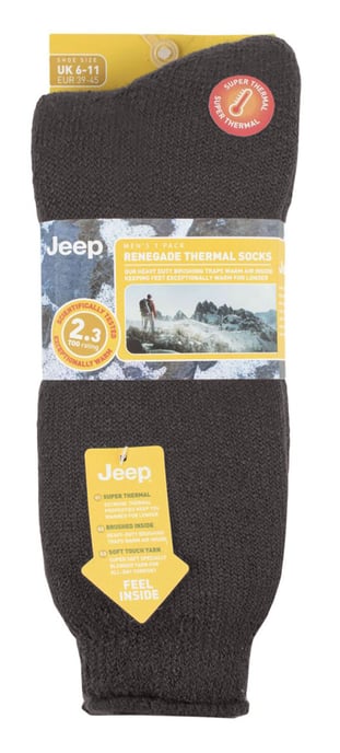 Herren-Thermostiefel-Socken für den Winter | Jeep | Warme Hochleistungssocken | Ideal zum Wandern - Grau - Image 2