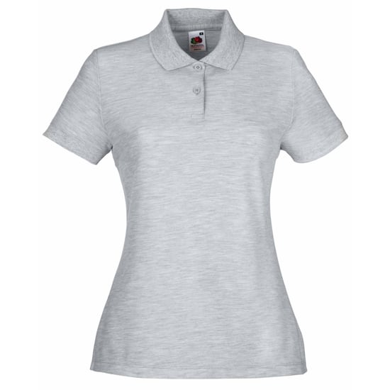 Fruit Of The Loom Womens Lady-Fit 65/35 Kurzarm-Poloshirt (Heather Grey) - Image 1