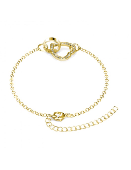 Verschlossenes Herz-Armband - Gold und Kristall - Image 4