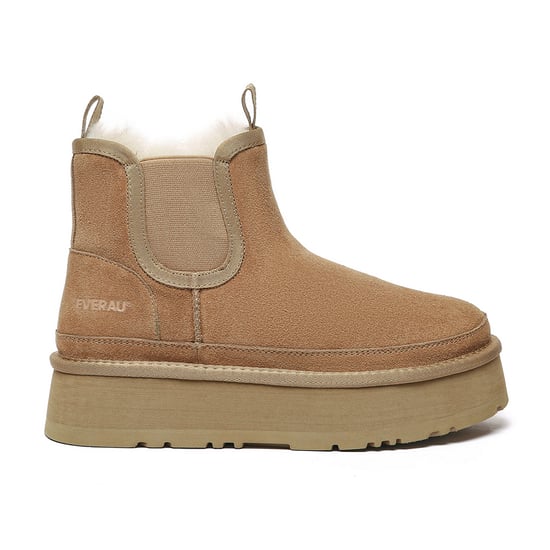 EVER AU Damen Leder Plateau Kurzstiefel Chelsea - Shoveler - Image 1