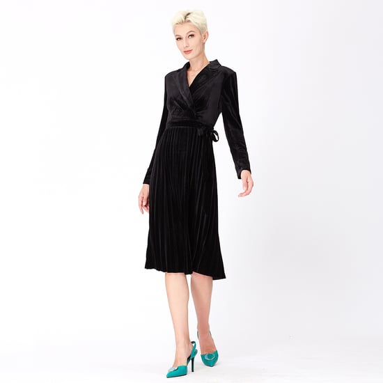 Kleid in Wickeloptik aus Samt - Image 3