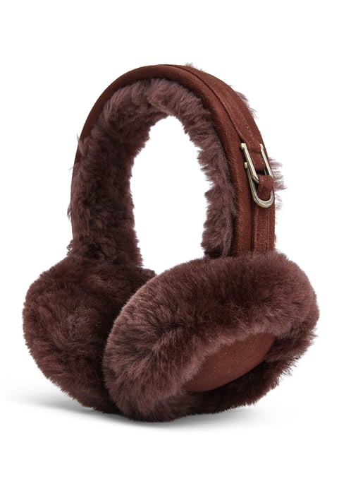 Womens Winter Super Soft Fluffy Brown Ear Muffs Warm and Cozy Ear Warmers