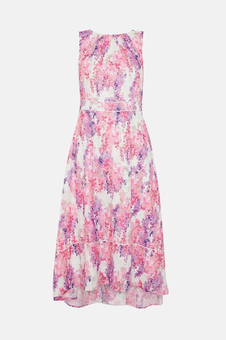 Petite Floral Printed Jacquard Midi Dress