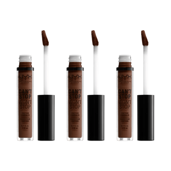 3 x NYX Can't Stop Won't Stop Contour Concealer 3.5ml - 22.7 Deep Walnut