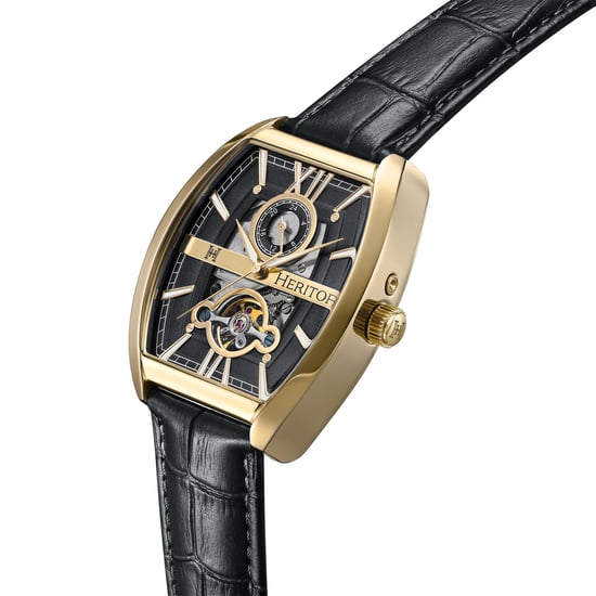 Heritor Automatische Masterson Semi-Skelett Lederarmbanduhr - Image 2