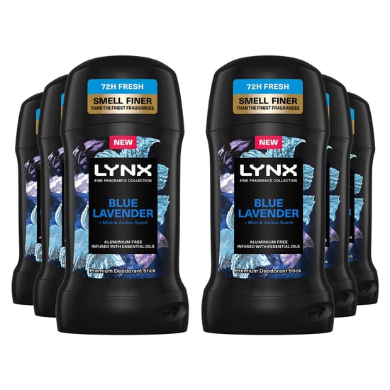 Lynx Deodorant Stick Blue Lavender with 72Hrs Freshness 50ml, 6 Pack
