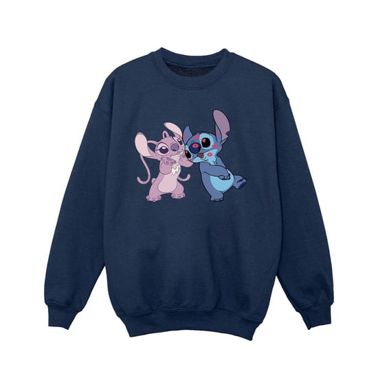 Disney Lilo & Stitch Kisses Sweatshirt für Mädchen (Marineblau) - Image 1