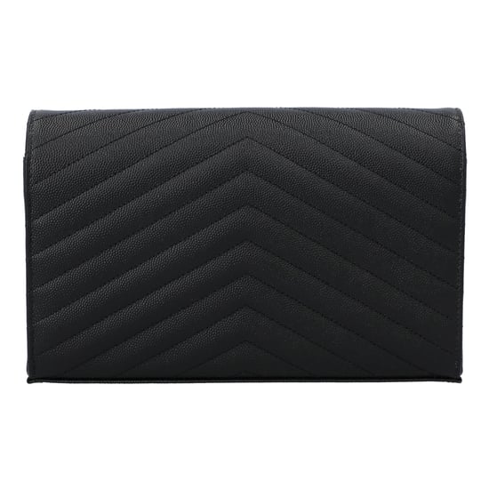 Saint Laurent Klassische Cassandre Kettenbörse aus Grain De Poudre Leder Schwarz - Image 4