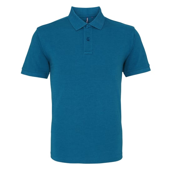 Asquith & Fox Mens Plain Kurzarm-Poloshirt (Teal Heather) - Image 1