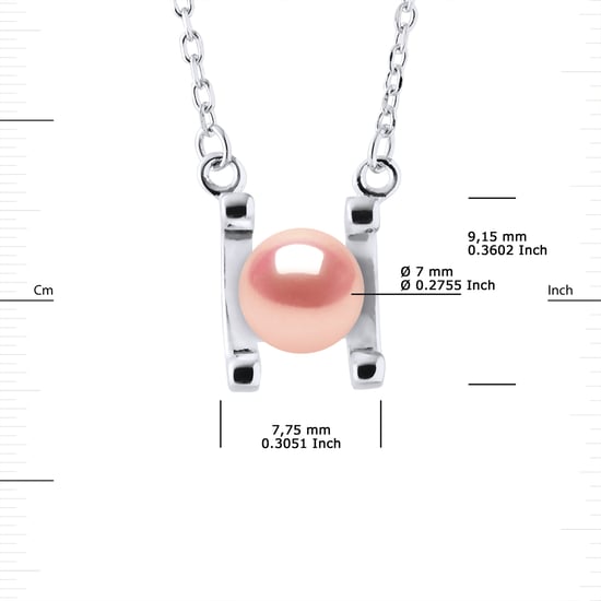 SYMBOL Necklace Freshwater Pearl 7-8mm Rose 925