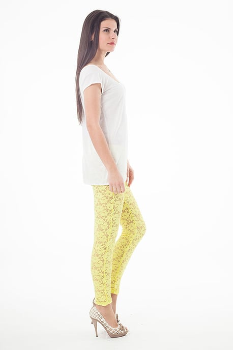 Lace Leggings in Yellow