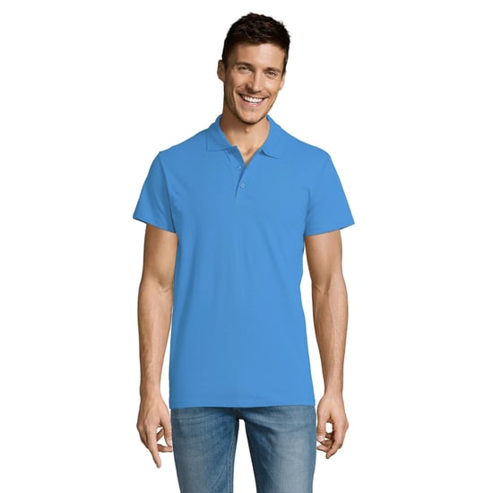 SOLS Herren Sommer II Pique Kurzarm-Poloshirt (Aqua) - Image 4