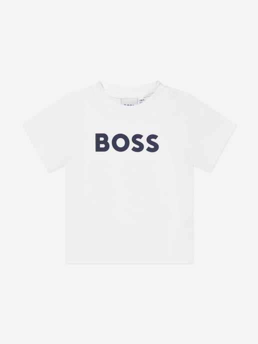 BOSS Baby Boys Logo T-Shirt in White - Image 1