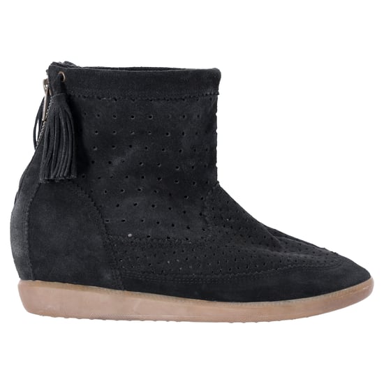 Isabel Marant Basley Wedge-Ankleboots mit Quastenverzierung aus schwarzem Wildleder - Image 1