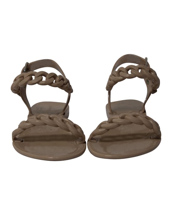 Givenchy Jelly Plate Ketten-Flache Sandalen aus beigem Kunststoff - Image 2