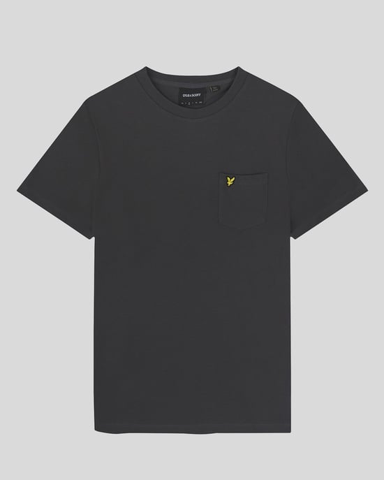 Herren Lyle & Scott Plain Pique Pocket T-Shirt in Grau - Image 5