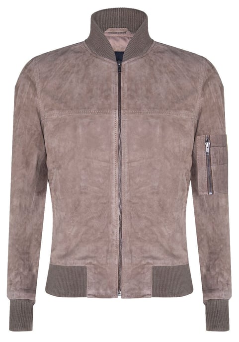 Suede trucker shirt, denim leather jacket