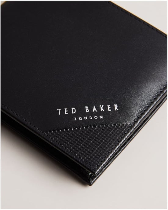 Ted Baker Prugs Herren Prägung Ecken Leder Bifold Münzgeldbörse - Image 2