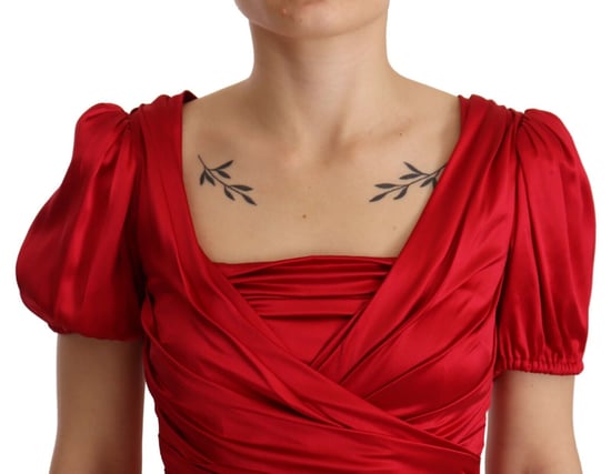 Dolce & Gabbana Damen rotes Seiden-Mermaid-Kleid - Image 4