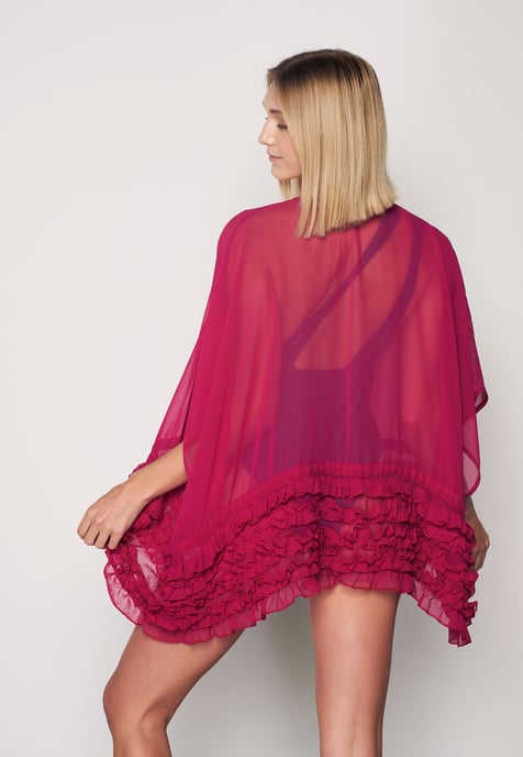 Frill Detailed Kimono - Purple