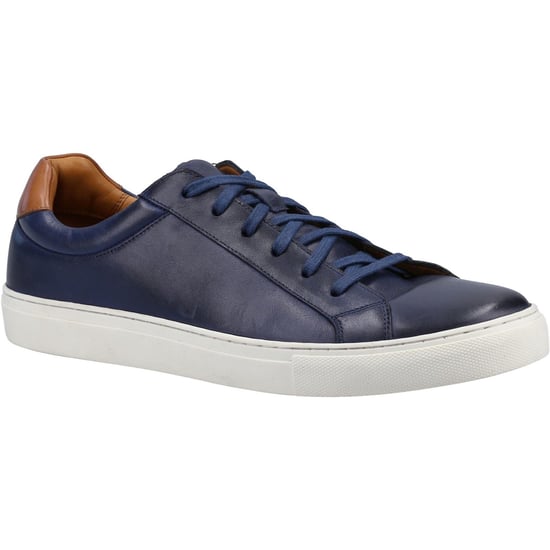 Hush Puppies Colton Leder Herren Navy Turnschuhe - Image 1
