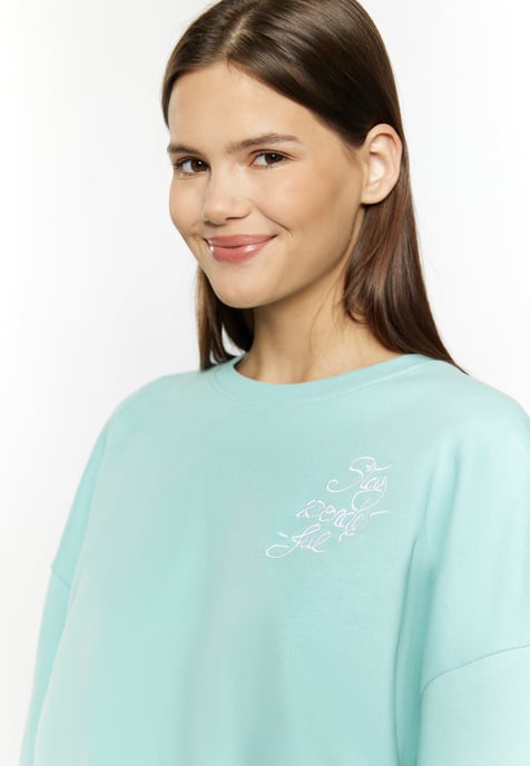 Mymo Sweatshirt kurz Damen Aqua - Image 5