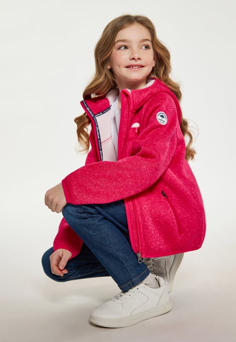 Schmuddelwedda Strickfleeceblouson Mädchen (Kids) Himbeerrosa Melange - Image 5