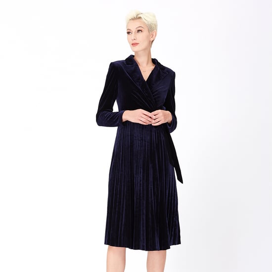 Kleid in Wickeloptik aus Samt - Image 2