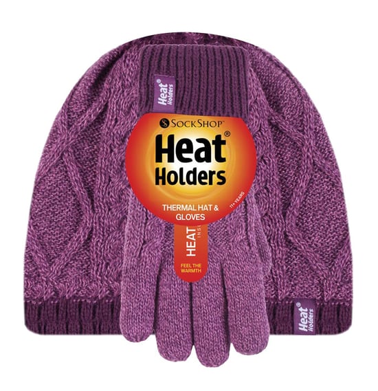 Wärmehalter - Kinder Mädchen niedlich Kabel gestrickt warm Fleece gefüttert Pompom Wintermütze und Handschuhe Set mit Bommel - PP1P13 - Image 2