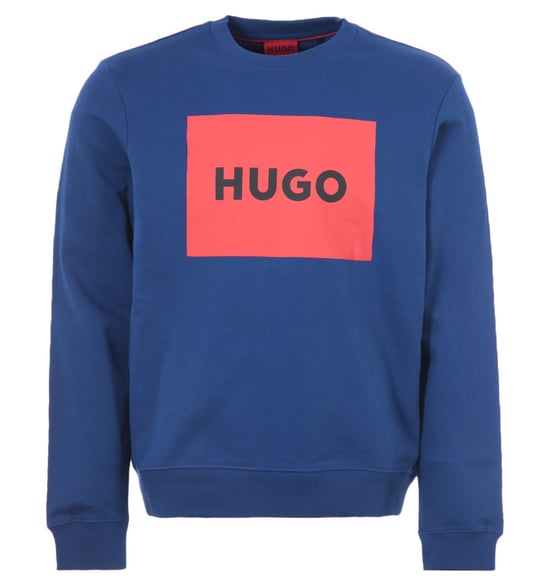 HUGO Duragol Logo Sustainable Crew Neck Sweatshirt - Blue