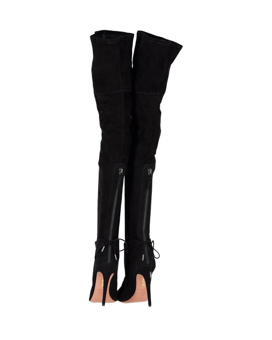 Aquazzura Giselle Overkneestiefel aus schwarzem Wildleder - Image 6