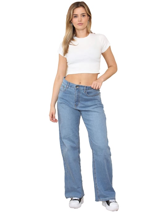 Enzo | Womens Wide Leg Jeans - Hellblau - Image 4
