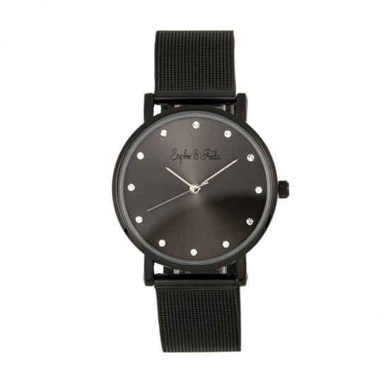 Sophie & Freda Savannah Mesh Bracelet Watch w/Swarovski Crystals