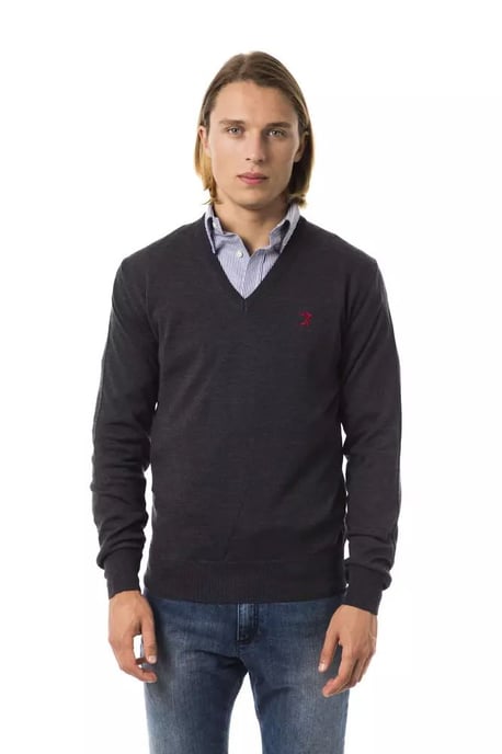 Uominitaliani Herren Grauer Merinowollpullover - Image 1