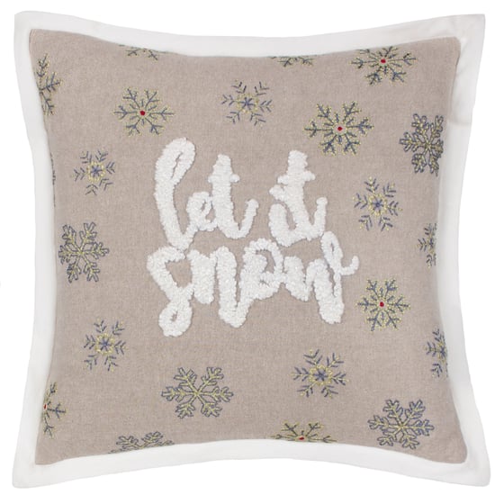 Paoletti Winter Lass den Schnee fallen Bestickter Kissenbezug - Image 1