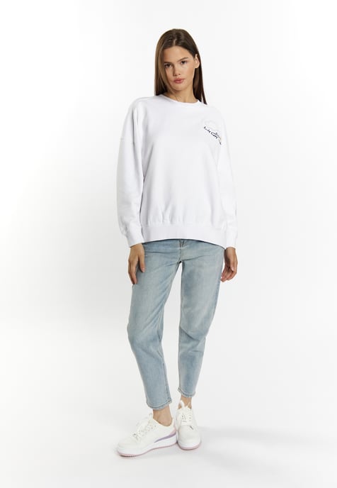 Mymo Sweatshirt mit Rundhalsausschnitt Damen weiss - Image 2