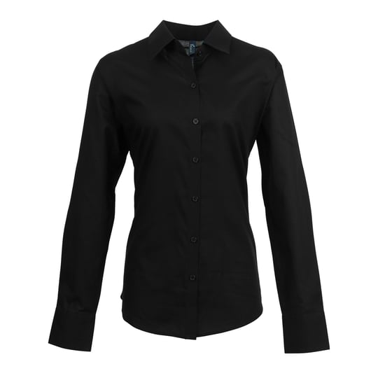 Premier Damen Oxford-Bluse / Bluse / Arbeitshemd, langärmlig (Schwarz) - Image 1