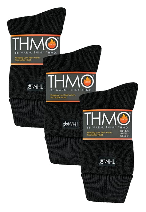 THMO - 3 Paar mit Fleece gefütterte, atmungsaktive Damen-Slipper-Socken - Schwarz - Image 2