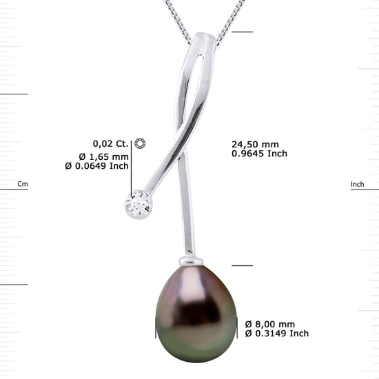 DIADEMA - Pendant - White Gold and Tahitian Pearl