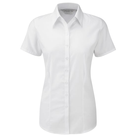 Russell Collection - Hemd für Damen kurzärmlig (Weiß) - Image 1