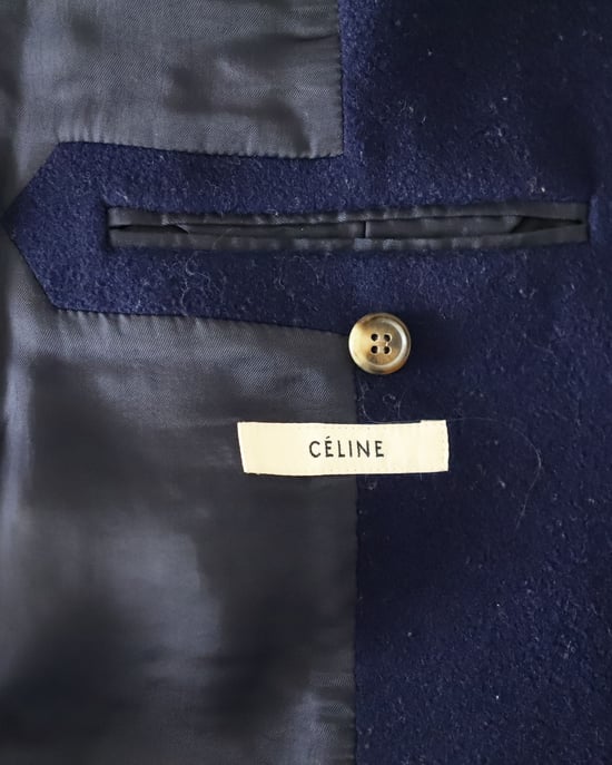 Celine Offene Vorderjacke aus blauer Wolle - Image 4
