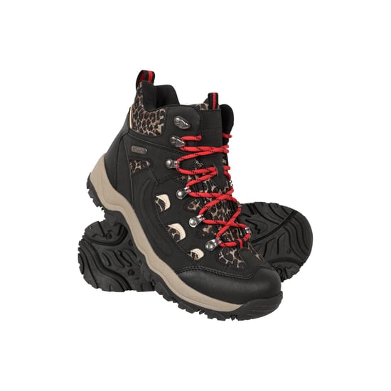 Mountain Warehouse Womens/Ladies Adventurer Leopard Print Faux Suede Waterproof Walking Boots (Schwarz) - Image 6