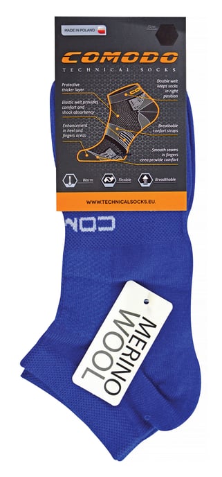 Comodo - Unisex Merino Wool Running Socken | Leichte Sport Socken - Blau - Image 2