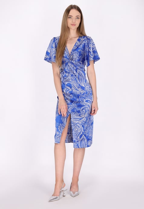Dreimaster Kleid Damen Weiss Flieder - Image 2