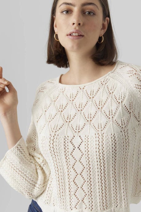 VERO MODA Pullover VMGINGER aus Bio-Baumwolle in Creme - Image 2