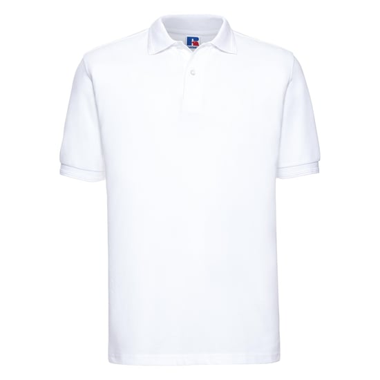 Russell Herren Ripp Polo-Shirt, Kurzarm (Weiß) - Image 1