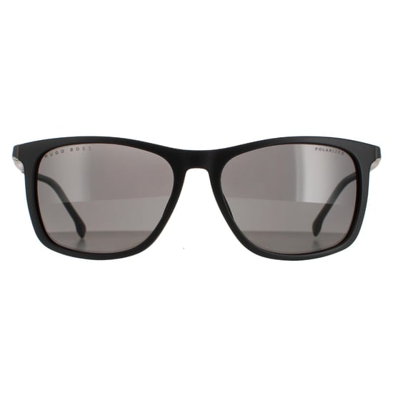Hugo Boss Rectangle Mens Matte Black Grey Polarized BOSS 1249/S/IT