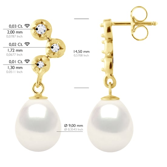 Ohrringe Prestige – Diamanten 0,12 ct – Qualität HSI – Gelbgold - Image 2