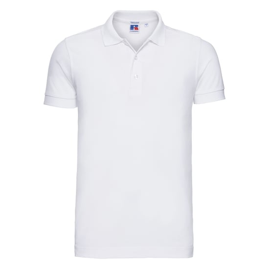 Russell Herren Stretch Kurzarm-Poloshirt (Weiß) - Image 1